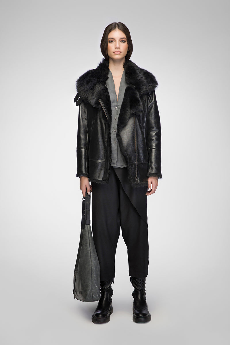 VSP - Vesna - Clotho Black Shearling Jacket