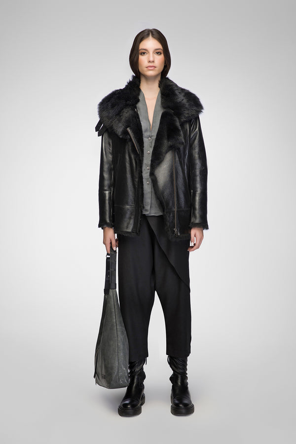 VSP - Vesna - Clotho Black Shearling Jacket