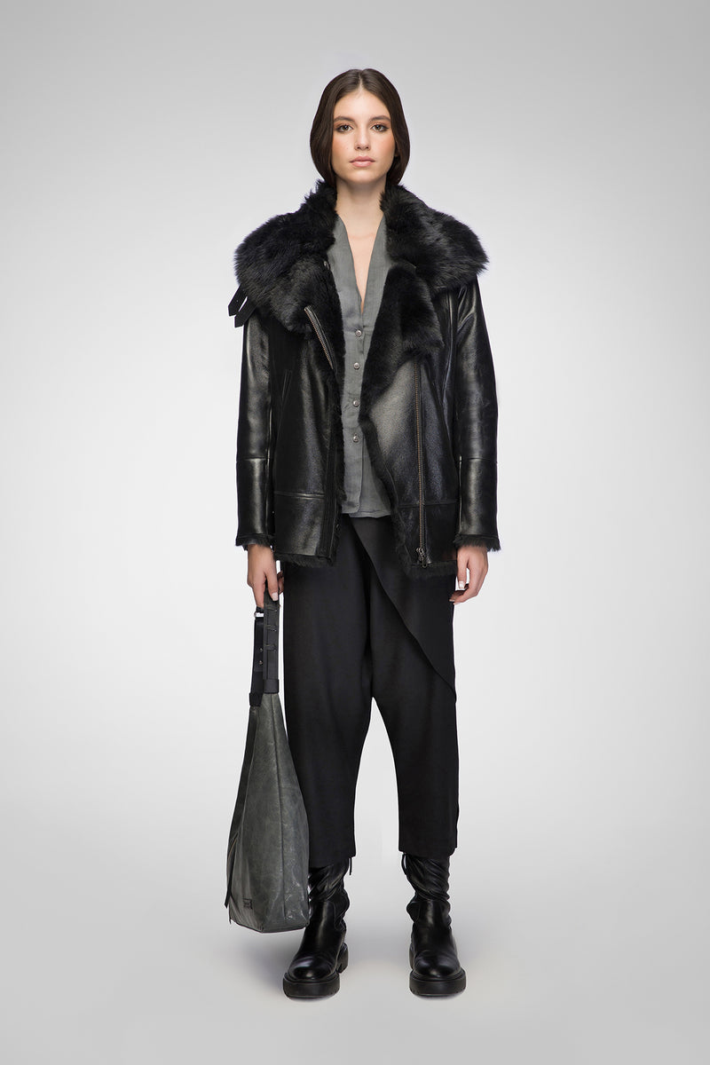 VSP - Vesna - Clotho Black Shearling Jacket