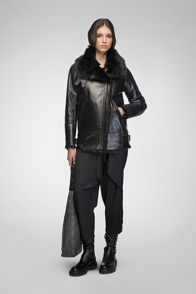 VSP - Vesna - Clotho Black Shearling Jacket