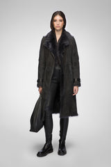 Harmony - Anthracite Suede Shearling Coat