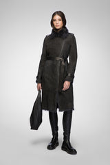 Harmony - Anthracite Suede Shearling Coat