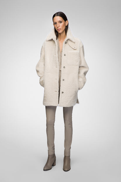 V S P - Yuki - Cream Shearling Coat