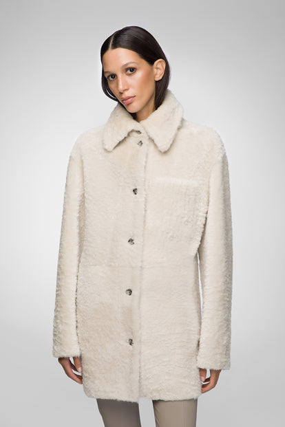 V S P - Yuki - Cream Shearling Coat