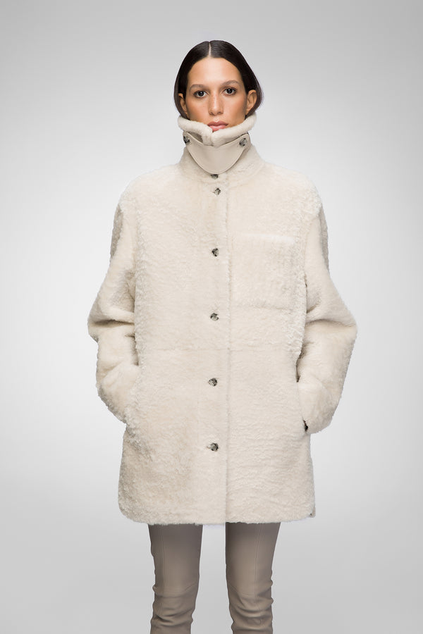 Yuki - Cream Shearling Coat