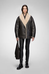 Nila - Brown Beige Shearling Coat