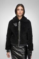 Elise - Black Shearling Jacket