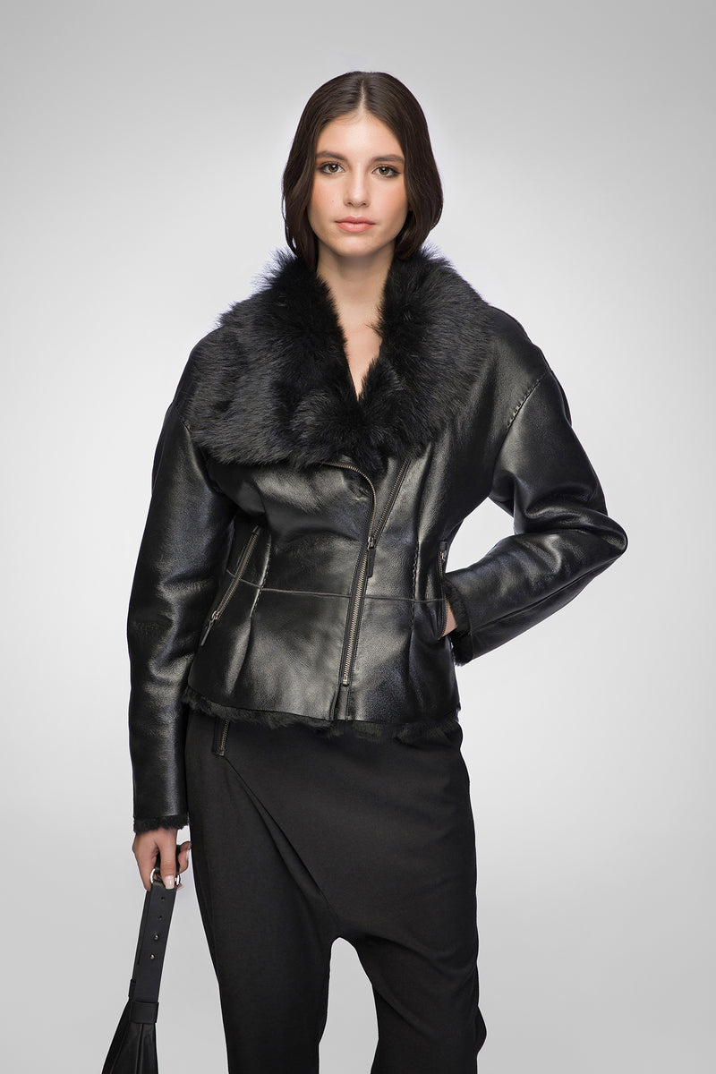 Luz - Black Shearling Jacket