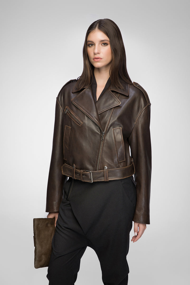 Anya - Brown Leather Jacket