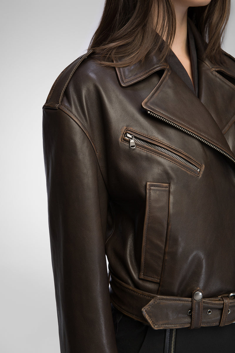 Anya - Brown Leather Jacket