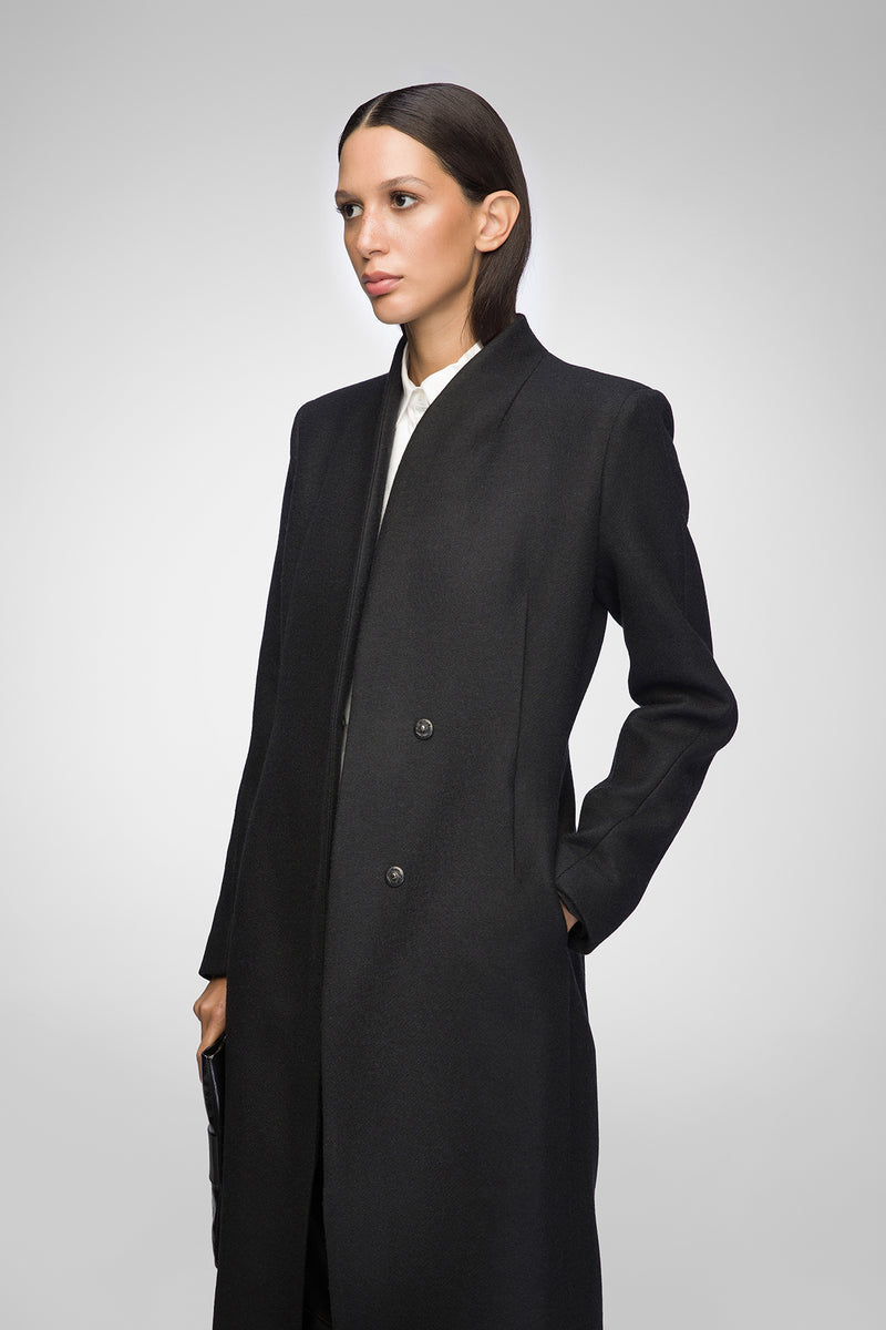 Margaux - Manteau en laine Noir