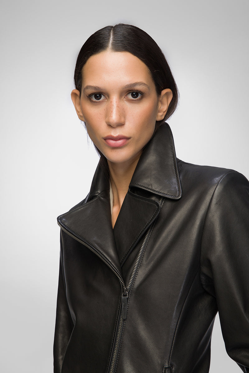 Marisol - Black Leather Coat