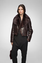 Cécile - Bordeaux Shearling Jacket