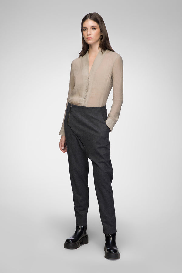 Hilda - Pantalon en laine Anthracite