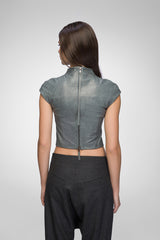 Marcia - Indigo Leather Vest