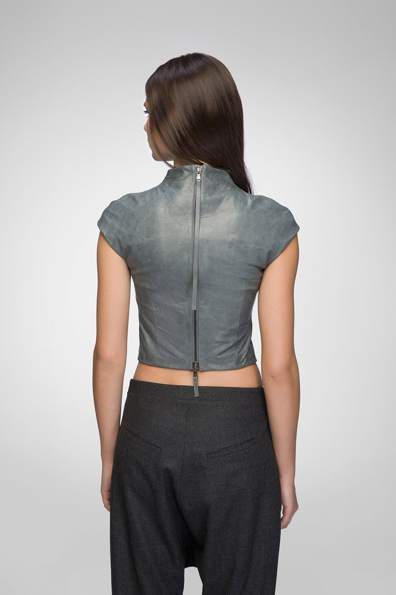 Marcia - Indigo Leather Vest