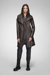 Claudia - Brown Leather Coat