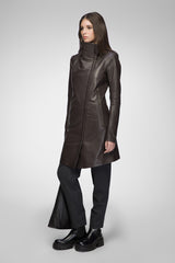 Claudia - Manteau en cuir Marron