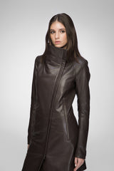 Claudia - Brown Leather Coat