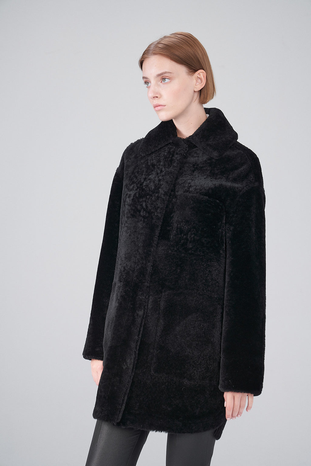 Oriana - Black Shearling Coat – V S P