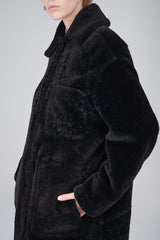 Pauline - Manteau réversible en peau lainée
