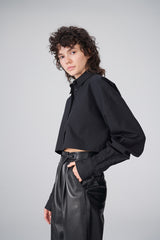 Nahia - Pantalon en cuir noir