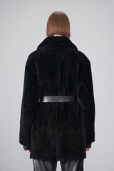 Veronique - Black Shearling Coat