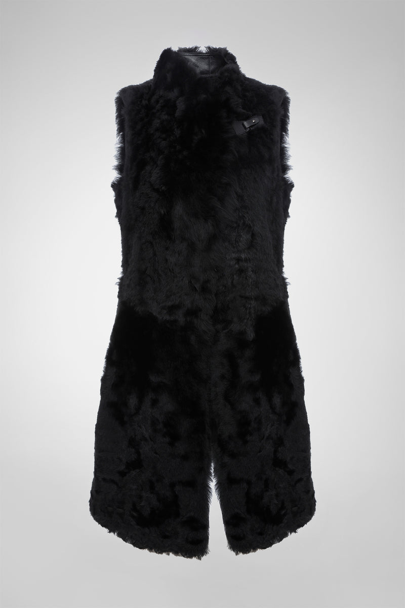 Tory - Stella Black Shearling Vest