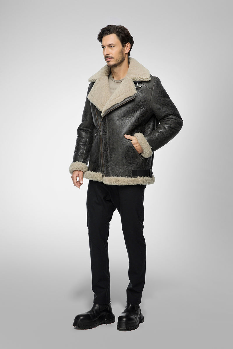 Rico - Anthracite Shearling Coat