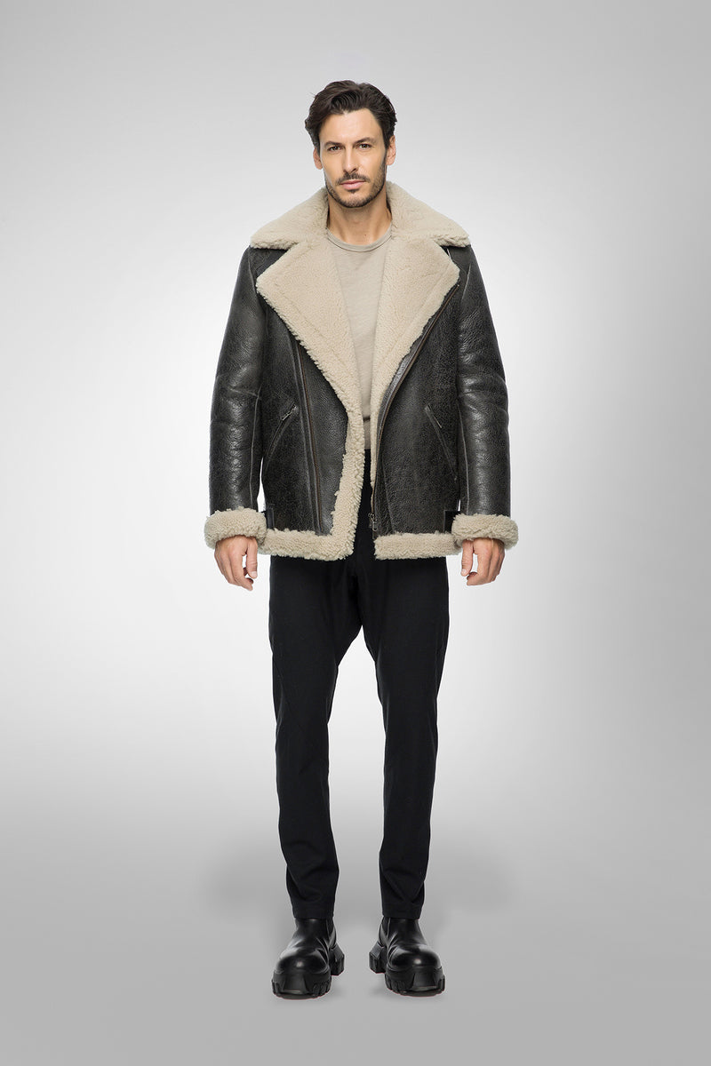 Rico - Anthracite Shearling Coat
