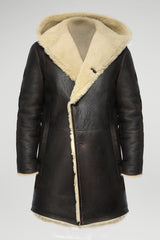 Aiden - Manteau en peau lainée Brown Beige