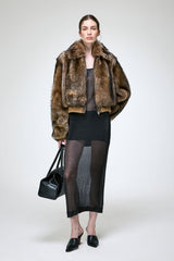 Thora - Dark Brown Shearling Jacket