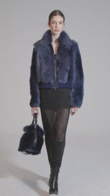 Thora - Blue Shearling Jacket