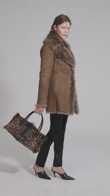 Tyra - Olive Shearling Coat