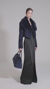 Yva - Blue Shearling Jacket