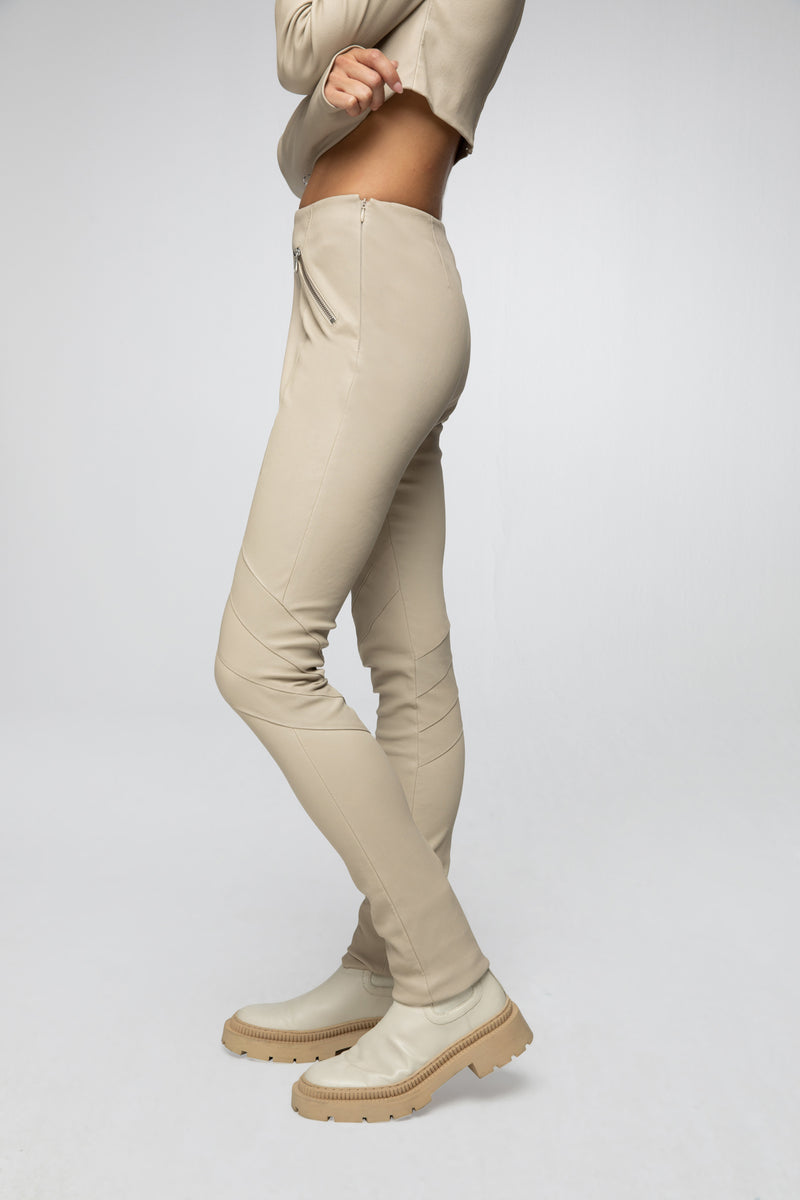 Driss - Cream Leather Pant