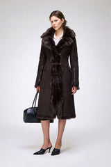Mia - Brown Shearling Coat