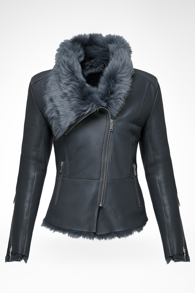 VSP - Renata - Clotho Indigo Shearling Jacket