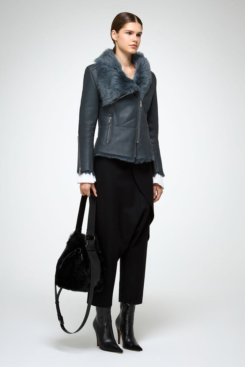 VSP - Renata - Clotho Indigo Shearling Jacket