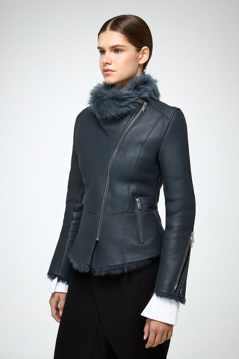VSP - Renata - Clotho Indigo Shearling Jacket