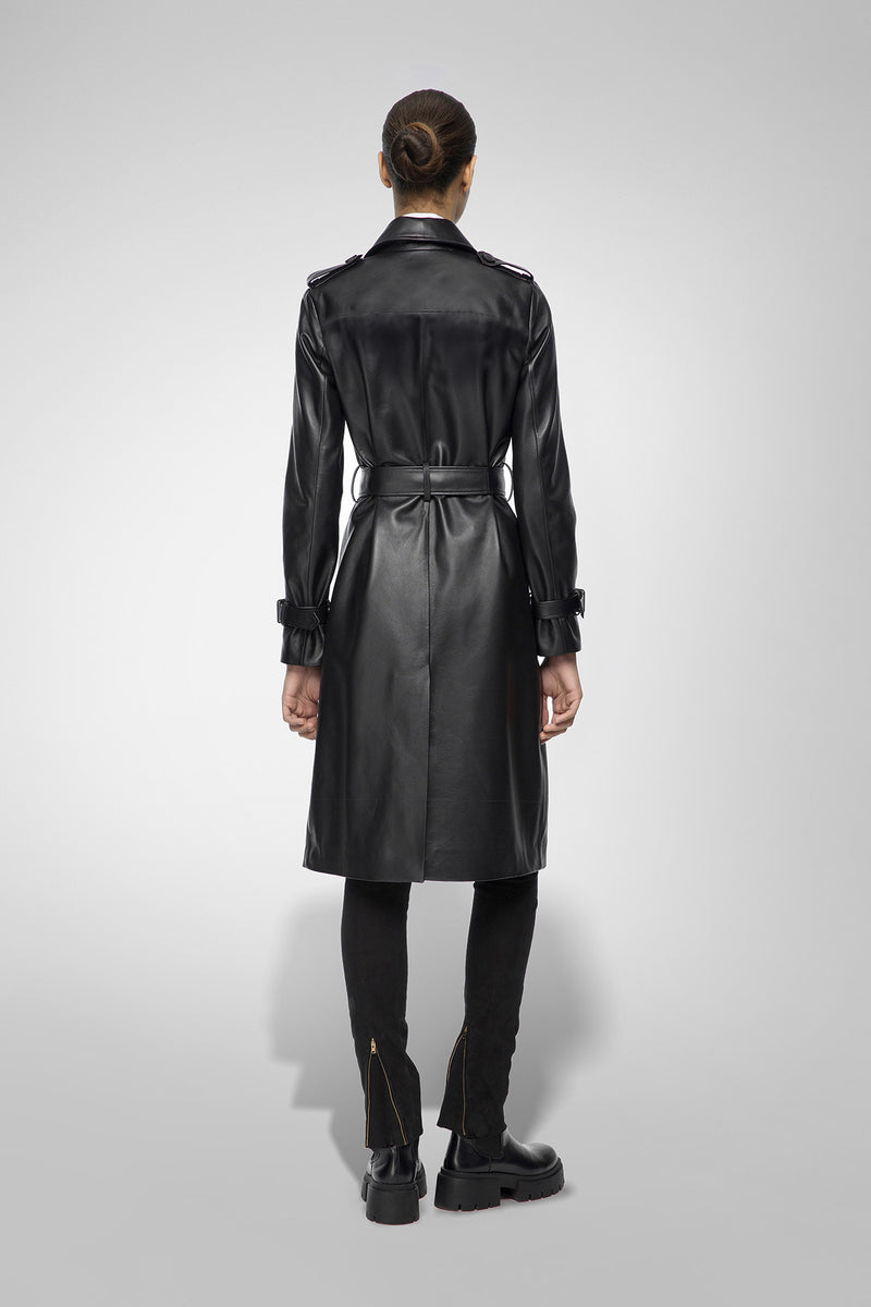Madyson - Manteau en cuir Black
