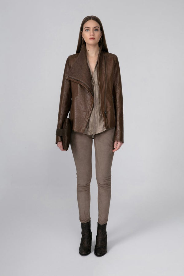 Brown Tobacco Leather Jacket