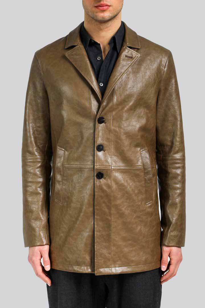 Bruno - Brown Tobacco Leather Coat