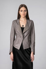 Ivy - Grey Leather Jacket