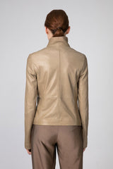 Elisa - Beige Leather Jacket