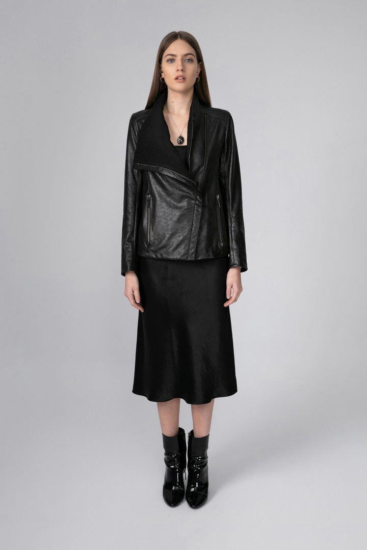 Elisa - Black Leather Jacket