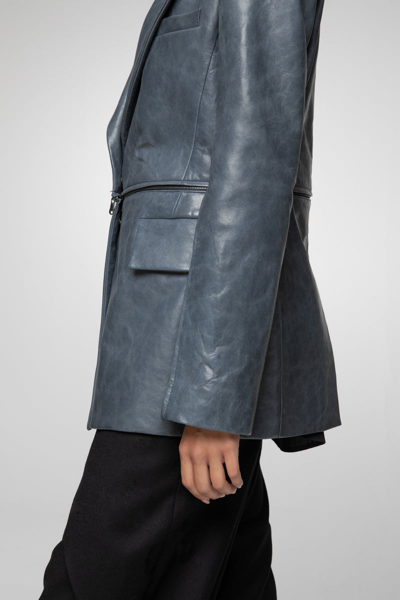 Vivienne - Indigo Leather Jacket