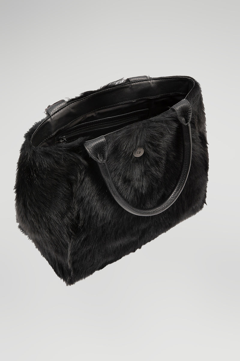 Black Shearling Handbag