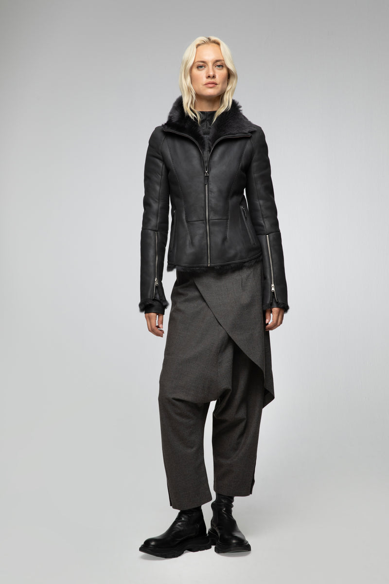 Raquel - Anthracite Shearling Jacket