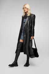 Lorrie - Black Leather Coat